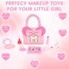 Kids Non Toxic Makeup Sets for Girls Age 3 4 5 6 7 8 9 10 Year Old, Birthday Christmas Valentines Gifts for Girls, Personalized Purse with Toddler Play Pretend Make Up Kit - P view 4