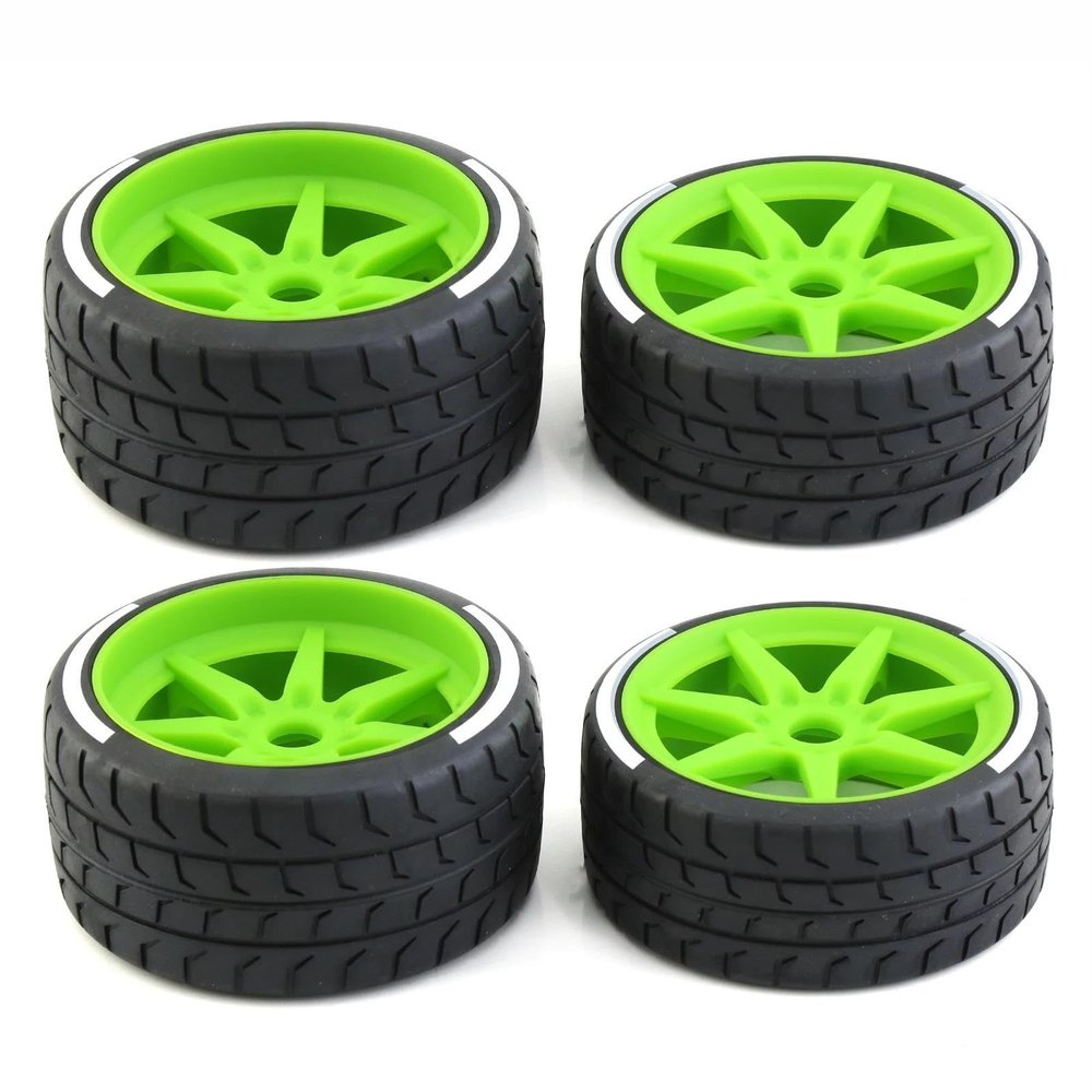 Compatible with ARRMA1/7 for Firebird for Felony FSR for Flying for God for Mustang GT Tire Highway 4Pcs Tire Tyre 17mm Wheel Hex RC Car Tires Tyre Rims