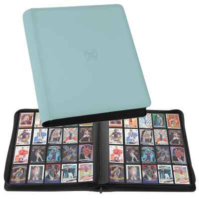 20-Pocket Card Binder, Trading Card Binder Holds 2000 Cards, Premium Zippered Trading Card Album Compatible with TCG, Game & Sports Cards (Sky Blue)