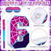 16 Inch Number 6 Spider Pinata for 6th Birthday Party Decorations Purple Pink Spider Party Favors, Spider Pinata with Stick Blindfold Confetti for 6th Birthday Party Supplies, Fiesta, Anniversary view 3