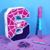 16 Inch Number 6 Spider Pinata for 6th Birthday Party Decorations Purple Pink Spider Party Favors, Spider Pinata with Stick Blindfold Confetti for 6th Birthday Party Supplies, Fiesta, Anniversary view 4