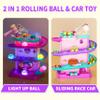 Funwee 2-in-1 Rolling Ball & Racing Car Ramp Toy for Toddlers, Race Track Hammer Lights Ball Drop, Interactive Montessori Learning Game Birthday Gift Idea for Kids 1 2 3 4 5+Year Old Girl Boy(Pink) view 2