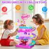 Funwee 2-in-1 Rolling Ball & Racing Car Ramp Toy for Toddlers, Race Track Hammer Lights Ball Drop, Interactive Montessori Learning Game Birthday Gift Idea for Kids 1 2 3 4 5+Year Old Girl Boy(Pink) view 4