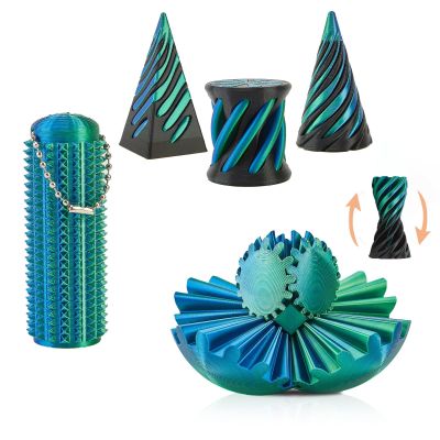 3D Printed Fidget Toys Set, 5 Pack 3D Printed Impossible Cone, Spiral Cone Passthrough Sculpture 3D Printed Fidget Toys for Stress Relief, Classroom Exchange School Activities Party Favors
