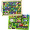 2 in 1 Magnetic Color and Number Maze Double-Sided ABC Alphabet Puzzles Board Magnet Dinosaur Counting Maze Preschool Learning Montessori Education 3 4 5 Years Toys (Car, One Size) view 1