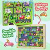 2 in 1 Magnetic Color and Number Maze Double-Sided ABC Alphabet Puzzles Board Magnet Dinosaur Counting Maze Preschool Learning Montessori Education 3 4 5 Years Toys (Car, One Size) view 2