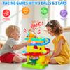Funwee 2-in-1 Rolling Ball & Racing Car Ramp Toy for Toddlers, Race Track Hammer Lights Ball Drop, Interactive Montessori Learning Game Birthday Gift Idea for Kids 2 3 4 5+Year Old Girl Boy(Yellow) view 4