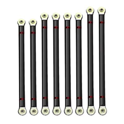 MYHWDRNU RC Car Parts Compatible with Axial for Scx10 1/10 Rc Crawler Car Upgrade Parts 8Pcs Wheelbase Link Rod Metal Link Rod 313Mm(Black)