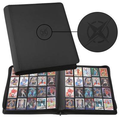 20-Pocket Card Binder, Trading Card Binder Holds 2000 Cards, Premium Zippered Trading Card Album Compatible with TCG, Game & Sports Cards (Black)