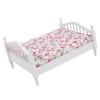1: 12 Dollhouse Furniture Doll Accessories Flower Pattern Mini Furniture Double Bed view 2