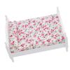 1: 12 Dollhouse Furniture Doll Accessories Flower Pattern Mini Furniture Double Bed view 4