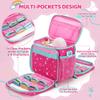 Carrying Case Compatible with Little Tikes Story Dream Machine Books Starter Set, Portable Cute Storage Bag for Storytime,Little Golden Book & Characters,Pink view 2