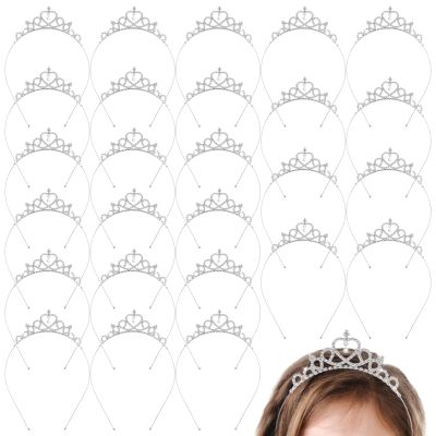30 Crystal Rhinestone Princess Tiara Crowns, Adjustable Headbands, Silver Hairpieces For Parties