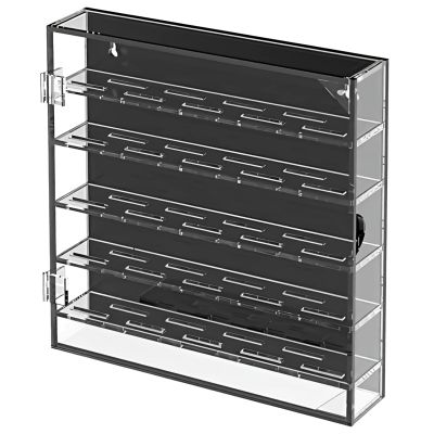 Acrylic Coin Display Case With 5 Layers, Transparent Holder With Black Backing, Detachable Dividers, Hinged Door Storage Box