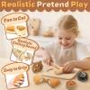 Acelane Wooden Bakery Food Playset, Kids Pretend Play Bread Cutting Food Set Toys for Boys Girls, Educational Kitchen Wooden Food Toys for Toddler & Kids 3+ Ages Birthday Gift view 4