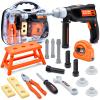 Acelane Kids Tool Playset with Electronic Toy Drill, Realistic Toy Tools with Tool Box for Kids & Toddler, Pretend Play Construction Tool Kit & Drill Sets for 3 4 5 Year Old Boys Gift view 1