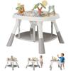 Baby Activity Center, Baby Jumpers and Bouncers with 5 Toys, Lights & Music, Adjustable Heights, 3-Stage Activity Center & Play Table, 360 Rotary Interactive Play Center for Baby Ages 6m+ (White) view 1