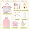 Dreamon Gardening Set Toys for Kids, Quality Garden Tool Kit Includes Tote Bag, Apron, Gloves, Shovel, Rake, Cultivator, Watering Can, STEM Learning Outdoor Gifts for Kids Toddlers (Pink) view 3