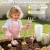 Dreamon Gardening Set Toys for Kids, Quality Garden Tool Kit Includes Tote Bag, Apron, Gloves, Shovel, Rake, Cultivator, Watering Can, STEM Learning Outdoor Gifts for Kids Toddlers (Pink) view 4
