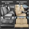 SOUIPA Car Seat Covers 5 Seats Fit for Subaru Baja 2003-2006,Waterproof Leather Seat Covers,Airbag Compatible,Car Seat Protectors Interior Sets(Full Set,Beige) view 4