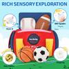 Baby Boy Toys 6-12 Months  My First Sports Bag Musical Infant Toys with 4 Sensory Balls  Basketball, Football, Baseball, Soccer  Rattle, Squeaker, Mirror for 3-6-9-12 Month Old Baby Christmas Gifts view 2