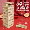 54Pcs Couples Games for Adults, Super Naughty Tumbling Wooden Lust Tower Stacking Game with Intimate Dares for Date Night Party, Spicy Romantic Intimacy Valentines Day for Couple view 2