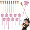 20 Pcs Princess & Witch-Themed Party Favors, 10 Star Pens and 10 Broom Pencils with Glitter, Fun Party Supplies for All Ages view 1