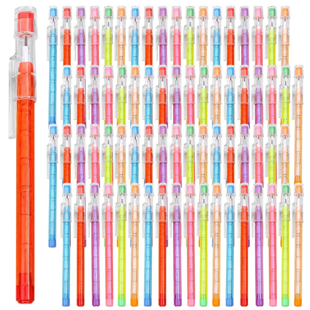 120 Assorted Translucent Pencils with Erasers, Non-Sharpening 9-Segment Design, Bulk Pack for Schools and Creative Projects