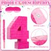 16 Inch Pink Number 4 Pinata for 4th Birthday Party Decorations, Perfect for 4th Birthday Party Supplies Fiesta Anniversary Celebration Birthday Pinata with Stick Blindfold Confetti 16 x 11.8 x 3.2 In view 3