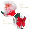 COSMEVIVI Santa Toy with Shopping Cart Interactive Christmas Musical Decoration for Family Gatherings Plush Santa Figurine for Winter Holiday Fun view 3