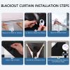 Magnetic Blackout Window Cover Blinds No Drill Cut to Size Portable Black Out Curtains Self Adhesive Stick on Temporary Shades for Bedroom Nursery Windows Doors (2, Grey, 47" W x 71" H) view 3