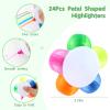 24 Petal Highlighters, Fluorescent Flower Shape Pens, 5-in-1 Marking & Drawing Tools for Home, School, and Office Use view 2