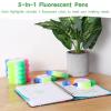24 Petal Highlighters, Fluorescent Flower Shape Pens, 5-in-1 Marking & Drawing Tools for Home, School, and Office Use view 3
