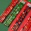 24 Pieces Christmas Pencils, Wooden Pencils Christmas Pencil with Eraser for Christmas, Small Gifts, Advent Calendar, Christmas School Gift for Students Children Colleagues view 3