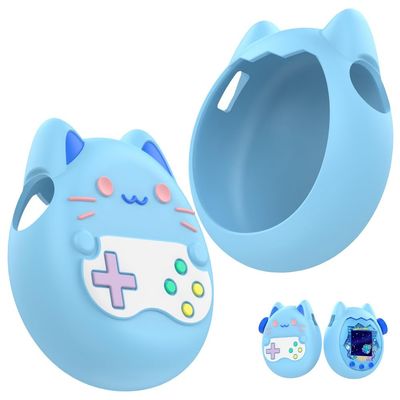 Silicone Case Fit for Tamagotchi Paradise Virtual Pet Machine Cover, Soft Skin Silicone Full Protective Case Cover, Electronic Pet Protection, Non-Slip Shock Absorbing Case(Blue)