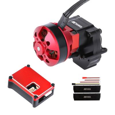RCAWD 2204 2800KV Brushless Outrunner Motor Transmission with 30A Brushless Esc Pedals, Stainless Gear for 1/18 TRX4M Series Upgrades Part