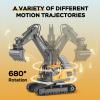 CHMYWJ RC Excavator Toy Remote Control Excavator USB Charging, 680  Rotation, Featuring Flashing Lights with Engine Sound Toy for Kids Christmas Birthday Gift view 2