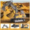 CHMYWJ RC Excavator Toy Remote Control Excavator USB Charging, 680  Rotation, Featuring Flashing Lights with Engine Sound Toy for Kids Christmas Birthday Gift view 3