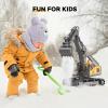 CHMYWJ RC Excavator Toy Remote Control Excavator USB Charging, 680  Rotation, Featuring Flashing Lights with Engine Sound Toy for Kids Christmas Birthday Gift view 4