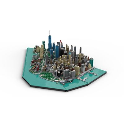 Aetheria Architecture New York Manhattan Downtown Financial District Landmark Building Bricks, 1:2000 Modular Building City Street House Construction for Adult, Authored by Taters - 10523 Pieces