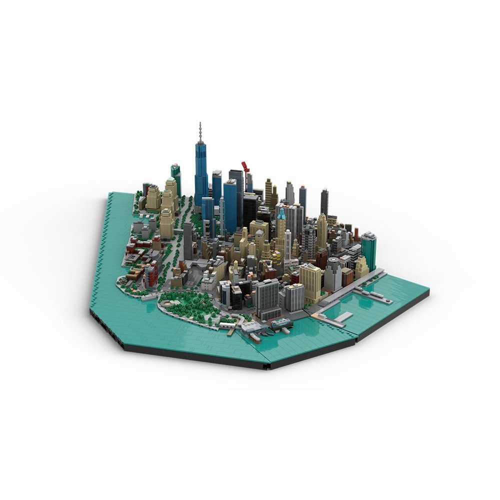 Aetheria Architecture New York Manhattan Downtown Financial District Landmark Building Bricks, 1:2000 Modular Building City Street House Construction for Adult, Authored by Taters - 10523 Pieces