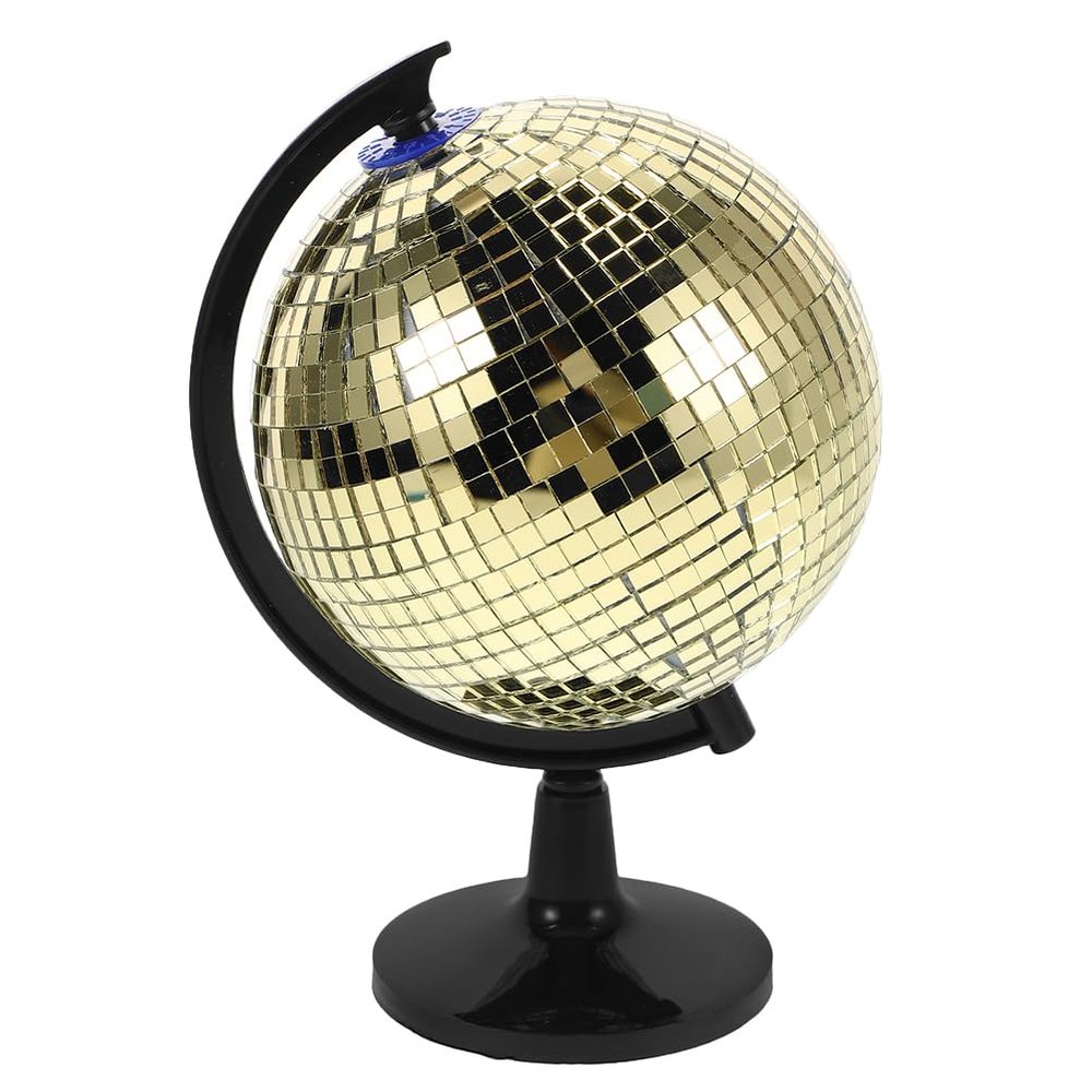 COOLHIYA Disco Ball Globe Reflective Mirror Ball Aesthetic Shelf Decor for Bedroom Office Living Room Sparkling Disco Sculpture Decor