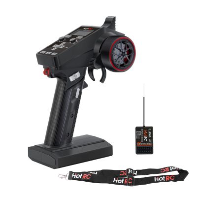 GLOBACT HOTRC CT-6A 6CH Radio Transmitter & F-06A Receiver with Lanyard 6 Channel Color Screen Remote Control 2.4G for RC Crawler Drift Truck Car Boat Tank