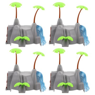 HOMOCONO 4pcs Plastic Train Track Railway Track Expansion Block DIY Train Toy Scene Layout Prop Toddler Railway Repair Boys Support Risers
