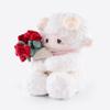 11.4" White Lamb Plush Stuffed Animal with Removable Bouquet of Red Roses - Ultra Soft & Interactive Cuddly Toy Gift, A Surprise That Never Fades view 2