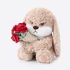 11.4" Adorable Bunny Plush Stuffed Animal - Hugging Rose Bouquet, Ultra-Soft Cuddly Toy, for Girls, Kids, Valentine's Day (Brown/Red)-A Surprise That Never Fades view 4