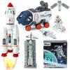 Wbzle Space Ship Toys for Kids, Rocket Toy Set with Light Sound Spray Effect, Space Set Include Car, Rocket Launcher, Satellites, Outer Space Playset Series view 1