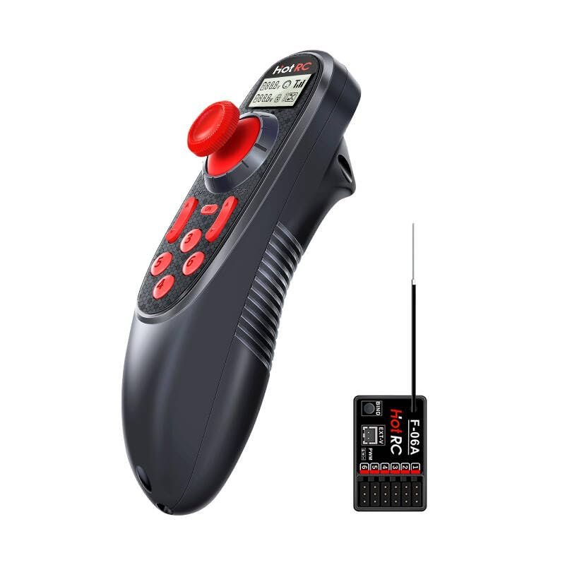 GLOBACT HOTRC DS-600 6CH 2.4G RC Transmitter & F-06A Receiver with DS 600 PWM Remote Control 6 Channel RC Controller for RC Car Trawl Boat Fishing Boat