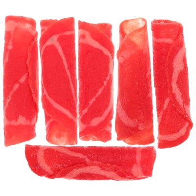 Cabilock 6pcs Artificial Food for Display: Simulation Food Crafts Fake Beef Rolls for Hotpot Display Realistic Artificial Meat Props Restaurant Decoration