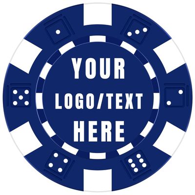 12 Grams Personalized Poker Chips|Custom Poker Chips with Logo,Text,Image|Double-Sided Full-Color Printing|Poker Chip Sets for Bar Tokens,Golf Ball Markers,Wedding Favors,Party Games (B,Dark Blue)